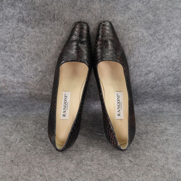 Rangoni Shoes Womens 7.5 Pumps Heels Fashion Snake Chic Classic Slip On Snip Toe - Picture 9 of 16